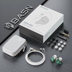 BASN Mix-PD in Ear Monitor,1Planar Driver + 1Dynamic Driver HiFi IEM Earphones with CNC Crafted Metal Cover, Wired 0.78mm 2-Pin Silver Plated Detachable Cable for Musicians (Green)