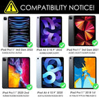 iPad Air 5th Keyboard Case for iPad Air 11 inch (M2) 2024/4th/3rd/2nd/1st Gen -iPad10.9 Air 5 /Air 4 Gen-7 Color Backlight,Touchpad Detachable Slim Cover with Pencil Holder (10.9"/11",Black)