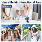 【SUPER THIN】 Portable Handheld Fan, 2025 Upgraded Strong Airflow, 20Hrs Runtime, 5000mAh, 180° Foldable, 5 Speeds, 3-IN-1 Mini Hand/Desk/Neck Fans, Travel Essentials Gifts for Women, Men