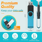 Kepmem Swivel Pen Drive 8GB USB 3.0 Memory Stick Pack of 10, Colorful Multipack Zip Drives for Data Storage