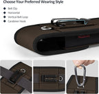 Phone Holster for Belt with Metal Clip and Magnetic Closure Compatible with iPhone 16/15/14/13/12 Pro and Non-Pro, Galaxy S25 S24 S23 S22 for Everyday Protection, M-Coffee