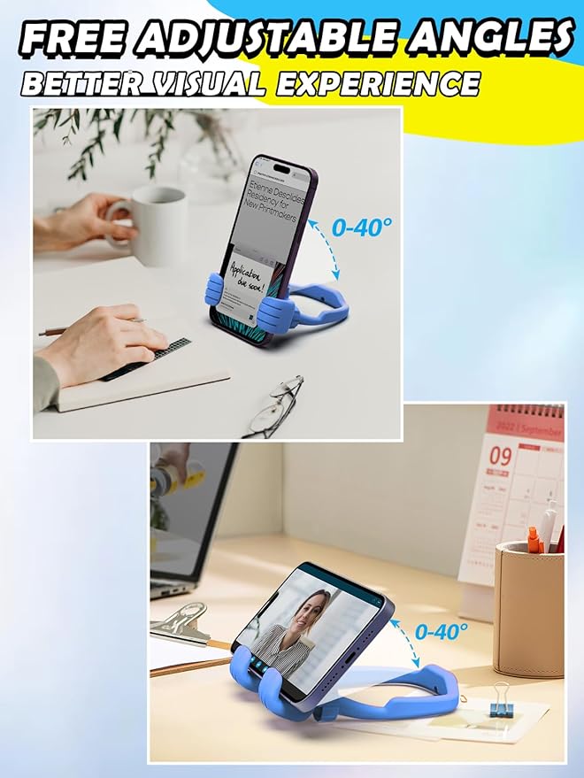 Gifts for Teens Boys Kids Men Adults Cell Phone Stand: Flexible Thumbs Up Lazy Cellphone Holder for Desk Funny Birthday Gifts for Women Mom Teenager Tween Cool Gadget Ideas Christmas Stocking Stuffers