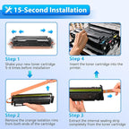 ZIPRINT 206X Toner Cartridges 4 Pack High Yield Compatible Replacement for HP 206X 206A for Color Laserjet Pro MFP M283fdw M283cdw M283fdn Pro M255dw M255nw M283 M255 Printer W2110A W2110X (with Chip)
