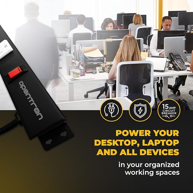 12 Outlets 4 Feet Body Heavy Duty Metal Surge Protector Power Strip (4 Feet 12 Outlet 6 Feet Power Cord)