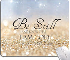 Christian Bible Verses Square Waterproof Mouse Pad Non-Slip Rubber Base MousePads for Office Laptop, 9.5"x7.9"x0.12" Inch(Be Still)