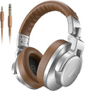 MAONO Professional Studio Monitor & Mixing DJ Headphones - Over Ear Closed Back Stereo Wired Headphones for Guitar AMP, Podcast, Recording, Streaming, PC, Music, Keyboard, MH700 Silver