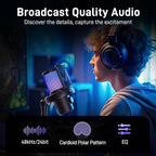 MAONO Wireless Microphone for PC,Gaming Streaming Condenser Mic with Software AI Voice Change,3-Level Noise Cancellation,Custom EQ,Gain Control USB Mic for Podcast Recording (DM40-Black)