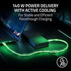 Razer Thunderbolt 5 Dock Chroma: 10 Ports w/M.2 Storage Slot - Triple 4K Displays at 144 Hz or Single 8K at 60 Hz - Thunderbolt Share Enabled - 140W Power Delivery - Connect 3 TB5 Devices - Black