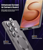 Magnetic for Samsung Galaxy S25 Ultra Case [Compatible with MagSafe][Built-in Camera Lens Protector] Slim Soft Silicone Bumper Shockproof Metallic Luster Phone Shell (Gray)