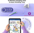 Stylus Pen for iPad 2018-2024, 15Mins Fast Charge for Apple iPad Pencil, Palm Rejection,Tilt Sensitivity,Pencil for iPad 10/9/8/7/6, iPad Pro 12.9"/11"/13" M4, iPad Air 5/4/3/11"-13" M2, iPad Mini 6/5