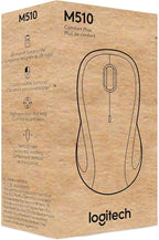 Logitech M510 Wireless Mouse, Mouse for Laptop and PC with USB Unifying Receiver, Programmable Buttons - Graphite