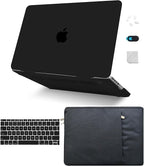 KECC Compatible with MacBook Pro 14 inch Case 2025 2024 2023 2022 2021 Release M4 M3 M2 M1 A3112 A3401 A3185 A2918 A2992 A2779 A2442 Plastic Hard Shell + Keyboard Cover + Sleeve, Matte Black