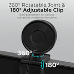 2K Webcam for PC with Microphone & Light & Privacy Cover, Web Camera for Desktop Computer/Laptop/Monitor/Mac, USB Streaming Camera for Zoom/Skype/Teams/Video Calling/Studying and Conference