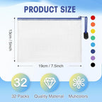 Jetec 32 Pcs Mesh Zipper Bags Toy Storage Bikini Organizer Bag Bolsas Para Guardar Trajes De Baño Waterproof Zipper Reusable Pouch Puzzle Multipurpose for Storage Office(Sweet Color,7.5 x 5 Inch)