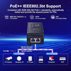 MokerLink Gigabit PoE Injector, 802.3af/at/bt 60W, 10/100/1000Mbps Ethernet, Plug & Play, Distance Up to 100 Meters (328 ft.)