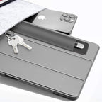Doormoon Pencil Holder for iPad 2020/ Air/ 9.7 / Pro 10.5/12.9, Detachable Elastic Apple Pencil 5th Gen Leather Sleeve Pocket Pouch, Grey