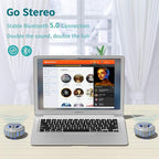 EBODA Shower Bluetooth Speaker, IPX7 Waterproof Portable Floating Speakers with Loud HD Sound, True Wireless Stereo Speaker with LED Light, 24H Play for Shower Pool Beach, Gifts for Men, Women - Gray