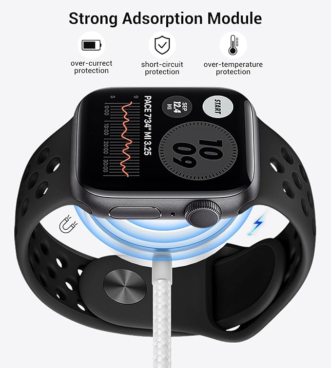 Temdan for Travel Vacation Essentials,3 in 2 USB C Cable for Apple Watch Charger/iPhone 16 Charger/Lightning,Multi Charging Cable Cord,Camping Essentials,Designed for iWatch &iPhone 16-12-4FT White