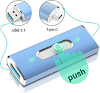 256GB Flash Drive, Aiibe USB C Flash Drive 256GB Dual USB 3.1 USB C Memory Stick OTG Type C Thumb Drive 256 GB USB C Drive for PC Tablet TV Car Type C Smart Phone (256G, Blue)