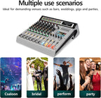 Depusheng AG8 Professional audio mixer 8 Channel with MP3 Player Source USB recording,With grouping and 2 AUX interfaces, 99DSP EFFECTfor Professional and Beginners