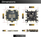 AERO SELFIE H743 Flight Controller with 60A 8 bit ESC 30x30 Stack: Supports 2-6S LiPo, Dual IMU, Compass, Barometer, Compatible with Betaflight, INAV, PX4, Ardupilot for FPV & Racing Drones