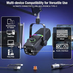 ZealSound XLR/USB Dynamic Microphone for Gaming Podcast,Mic for iPhone Phone PC Computer Gaming Streaming Microphone with RGB Light,Mute Button,Mic Gain,Headphones Jack,Boom Arm Stand,Singing YouTube
