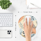 ITNRSIIET Ergonomic Mouse Pad with Comfort Gel Wrist Rest, Non-Slip PU Base, Smooth Textured Surface, Reduces Hand Fatigue & Wrist Pain, 8.7 x 7.2 Inch for Office Gaming Home, VividFoliage