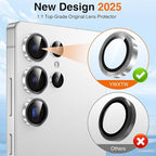 YWXTW [2025 Original Like for Samsung Galaxy S25 Ultra Camera Lens Protector, [Ultra-Thin & 6X Stronger] S25 Ultra Camera Lens Cover, 9H Tempered Glass Upgraded Metal Edging(Titanium silver)