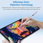 iPad Pencil with Magnetic&5 Extra Tips,USB-C Faster Charge,Stylus Pen Compatible with iPad 6-11th/A16,Air M3/M2/3-5th,Pro M4/11/12.9/13inch,Mini 5th-7th/A17Pro (Purple)