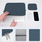MOSISO Laptop Case 14 inch, 14 inch Laptop Sleeve Bag Compatible with HP Lenovo Dell ASUS Acer, HP Stream, Dell Latitude, Lenovo IdeaPad, Neoprene Computer Sleeve Bag with Small Case, Haze Blue