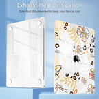 Mektron Compatible with M4 MacBook Air 15 inch Case 2025 A3241 2024 2023 M3 A3114 A2941 M2 Liquid Retina Display Touch ID, Plastic Hard Case & Keyboard Skin & Screen Protector - Abstract Floral C347