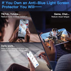 Uyiton Anti-Blue Light for iPhone 14 Pro Max Screen Protector - Unbreak-Glass Full Coverage Case Friendly Scratch Resistance 9H Tempered Glass Screen Protector for iPhone 14 Pro Max, 2 Pack