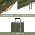 MOSISO 360 Protective Laptop Case 13.3 inch, 13-13.3 inch Laptop Sleeve Compatible with MacBook Air/Pro 13 / Pro 14,HP Dell Acer ASUS,Side Open Carrying Case with 4 Zipper Pockets&Handle, Olive Green