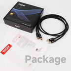 TODN Audiophile RCA Cables 3ft HiFi RCA Audio Cable Male to Male with Sliver-Plated O-C-C Core for Home Stereo System (3 ft/1m, 1 Pair)