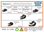 Bigtrans 555 Pcs Nylon Plastic R-Type Wire Clips with Screws 1/4" 5/16" 3/8" 1/2" 3/4" Clamps Fasteners Assortment for Cable Conduit -5 Size -Black