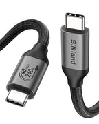Silkland USB 4 Cable for Thunderbolt 4 Cable, 40Gbps Data Sync, Support 8K/5K@60Hz, 4K@240Hz, 240W, NetBraid-48 USB C Monitor Cable 5FT Compatible for MacBook, Portable Monitor, SSD, Docking, eGPU