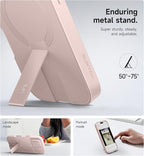 SURITCH for iPhone 16 Pro Case with Slide Camera Cover and Adjustable Kickstand, Compatible with MagSafe Protective Cover 6.3 Inch,Pink (ONLY Compatible with iPhone 16 Pro)