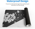 Black and White Mouse Pad 31.5 X 11.8 Inch Japanese Cherry Blossom Extended Large Mouse Mat Non-Slip Rubber Mousepad Stitched Edges Keyboard Mouse Mat Desk Pad for Office Home Game