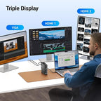 ACASIS USB C Docking Station Dual Monitor,16-in-1 Laptpop Docking Station with 2* HDMI,VGA,2.5G Ethernet,SD/TF,10Gbps USB-C 3.1,3.5mm Audio,PD100W,USBC Hub for MacBook/Dell/Lenovo/HP/ThinkPad (Black)