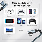 Kuject Link Cable 16FT Compatible for Quest 3S/3, Quest 2/Pro, Pico 4, Nylon Braided Accessories for Rift S/Steam VR Games, USB 3.0 Type C to C High Speed Data Transfer Charging Cord for Gaming PC