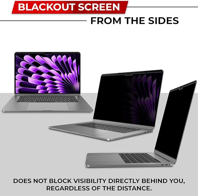 Magnetic Privacy Screen for MacBook Air 15 Inch (2023-2025, M2, M3, M4) Removable Laptop Privacy Filter Shield and Protector
