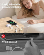 Cord Organizer, Rotatable Cable Organizer 8 Pack, No-Residue Adhesive Spring Cable Clips, Cord Holder for Nightstand, Kitchen, Office Accessories and Car (White)