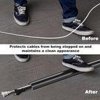 6FT Side-Open Extension Cord Covers for Wires on Floor,Silicone Power Cable Protector Cord Hider Management Strip,Hide Electric Wire on Carpet,Chord Runner Protective Safety Wiremold,Black