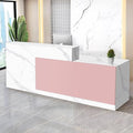 Reception Desk with Counter Modern Checkout Counter with Lockable Drawer Keyboard Tray Receptionist Desk for Office Salon Reception Table P Right 47inch/120cm
