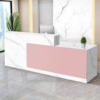 Reception Desk with Counter Modern Checkout Counter with Lockable Drawer Keyboard Tray Receptionist Desk for Office Salon Reception Table P Right 79inch/200cm