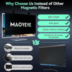 [2 Pack] Magnetic 24 Inch Computer Privacy Screen for 16:9 Aspect Ratio Widescreen Monitor, Hanging Eye Protection Anti Glare Blue Light Computer Monitor Privacy Filter, Removable 24 in Protector Film