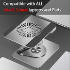Laptop Cooling Pad 360° Rotating Laptop Stand with 5" Turbo Cooling Fan, 2 Adjustable Angle and 0-12 inches Tall Adjustable Cooling Pad Fits 10-17.3" laptops Pads