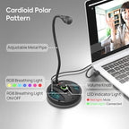 JOUNIVO USB Recording Microphone, Computer PC Podcast Condenser Cardioid Mic with Mute Button & LED Indicator for Laptop, Mac, PS4 - Vocal, Podcasting, Skype, YouTube, Streaming (JV603PRO)