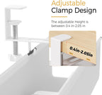 Under Desk Cable Management Tray 27.2" - No Drill Computer Wire Organizer Cable Tray, Cord Hider Clamp Mount with 16X Cable Ties PC Cables Management Cord Holder for Office/Home (Upgrade Fabric,White)