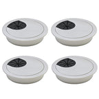 Desk Grommet 2-3/8" (60 mm), Desk Cord Hole Cover, Cable Grommet ABS Plastic, Desk Hole Grommet for Office and Home Table Cable, Detachable Cable Cord Organizer (Silver Sand 4 Pcs)
